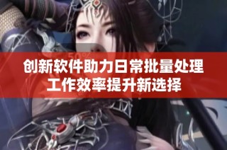 创新软件助力日常批量处理工作效率提升新选择