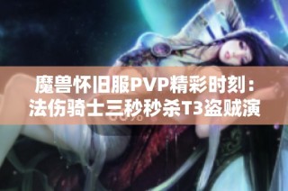 魔兽怀旧服PVP精彩时刻：法伤骑士三秒秒杀T3盗贼演示解析