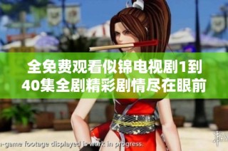全免费观看似锦电视剧1到40集全剧精彩剧情尽在眼前