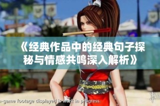 《经典作品中的经典句子探秘与情感共鸣深入解析》