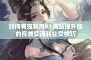 如何有效利用91网贴提升你的在线交流和社交技巧
