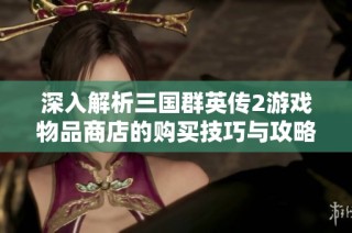 深入解析三国群英传2游戏物品商店的购买技巧与攻略建议