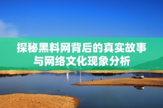 探秘黑料网背后的真实故事与网络文化现象分析