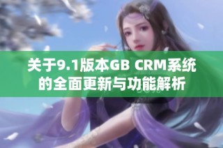 关于9.1版本GB CRM系统的全面更新与功能解析