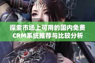探索市场上可用的国内免费CRM系统推荐与比较分析