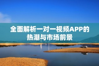 全面解析一对一视频APP的热潮与市场前景