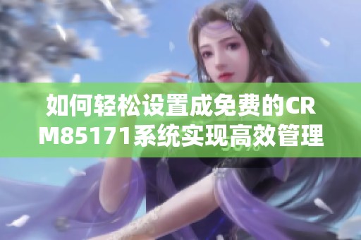 如何轻松设置成免费的CRM85171系统实现高效管理