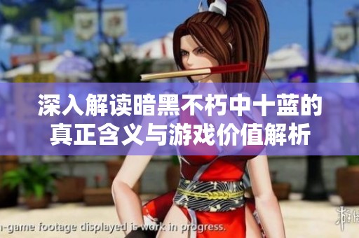 深入解读暗黑不朽中十蓝的真正含义与游戏价值解析