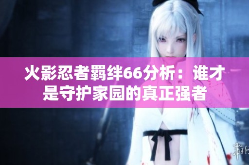 火影忍者羁绊66分析：谁才是守护家园的真正强者