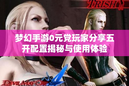 梦幻手游0元党玩家分享五开配置揭秘与使用体验