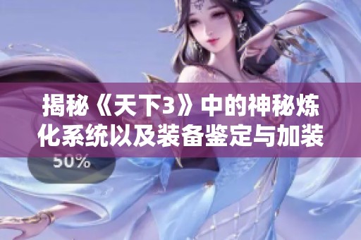 揭秘《天下3》中的神秘炼化系统以及装备鉴定与加装瓶的奥秘