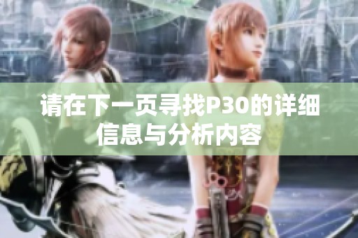 请在下一页寻找P30的详细信息与分析内容