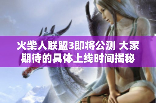 火柴人联盟3即将公测 大家期待的具体上线时间揭秘
