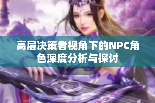 高层决策者视角下的NPC角色深度分析与探讨