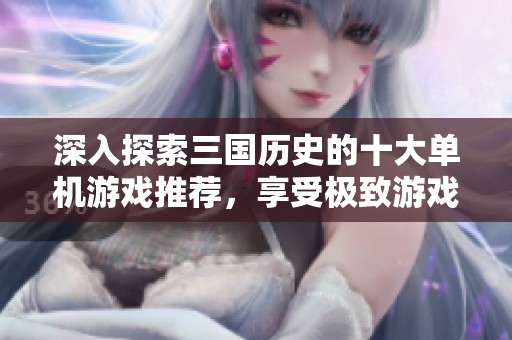 深入探索三国历史的十大单机游戏推荐，享受极致游戏体验