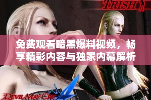免费观看暗黑爆料视频，畅享精彩内容与独家内幕解析
