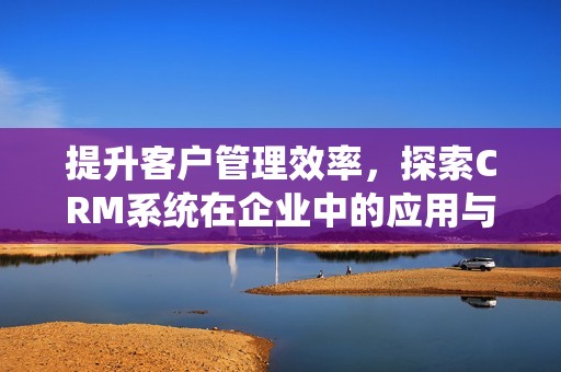 提升客户管理效率，探索CRM系统在企业中的应用与价值