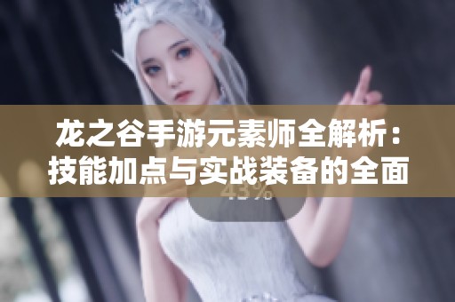 龙之谷手游元素师全解析：技能加点与实战装备的全面攻略