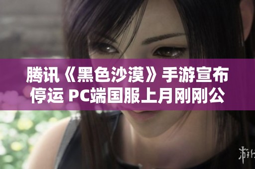 腾讯《黑色沙漠》手游宣布停运 PC端国服上月刚刚公测