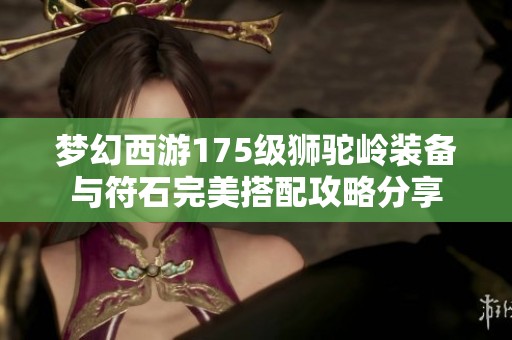 梦幻西游175级狮驼岭装备与符石完美搭配攻略分享