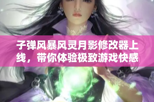 子弹风暴风灵月影修改器上线，带你体验极致游戏快感与全新乐趣