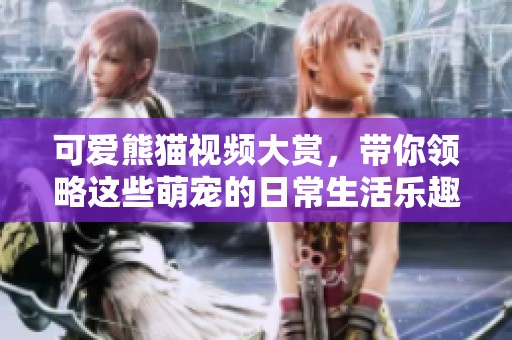 可爱熊猫视频大赏，带你领略这些萌宠的日常生活乐趣