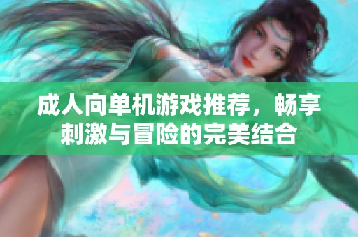 成人向单机游戏推荐，畅享刺激与冒险的完美结合